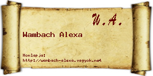 Wambach Alexa névjegykártya